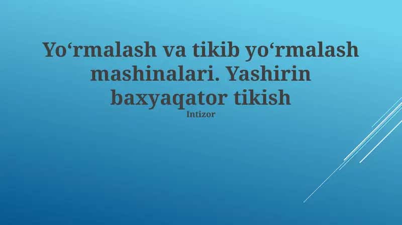 Overlok va Qo'shtirnovchi Tikuv Mashinalari 1