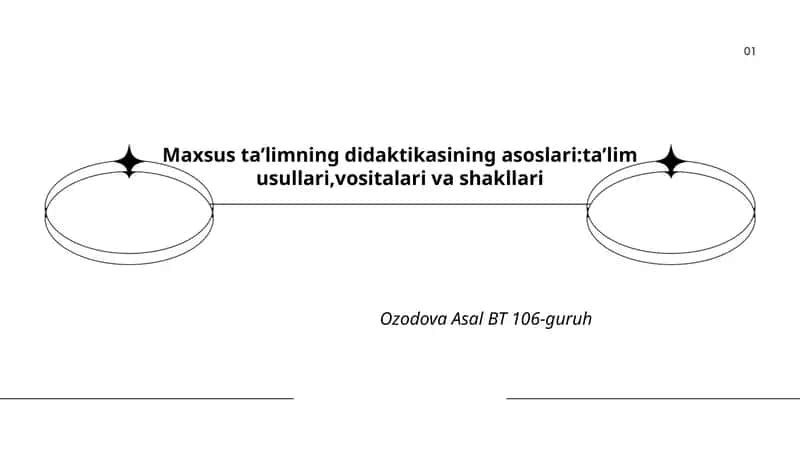 Maxsus ta’limning didaktikasining asoslari:ta’lim usullari,vositalari va shakllari 1