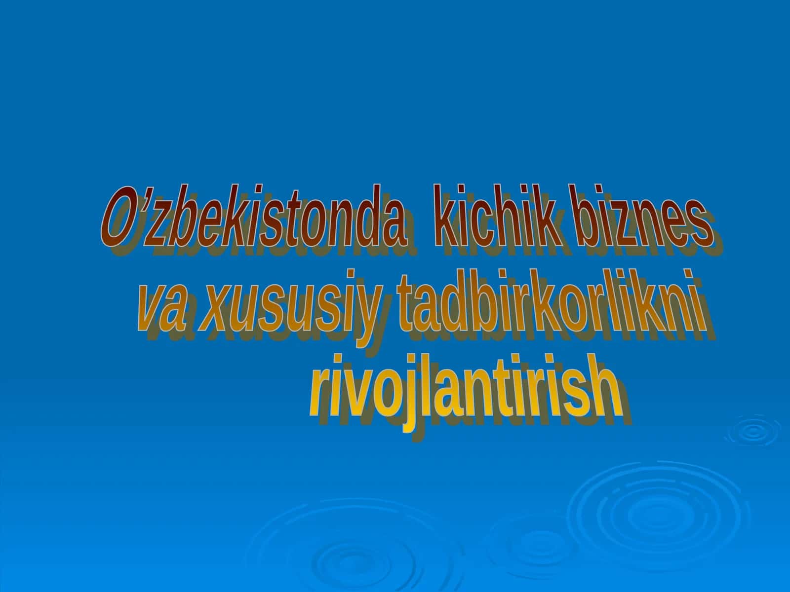 Tadbirkorlik Faoliyati Tushunchasi 1