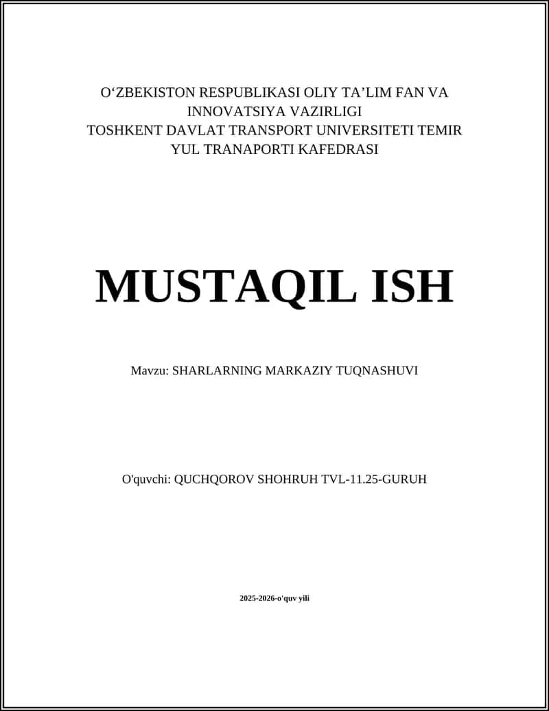 SHARLARNING MARKAZIY TUQNASHUVI 1