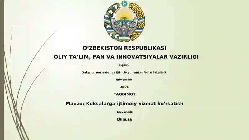 Keksalarga ijtimoiy xizmatlar