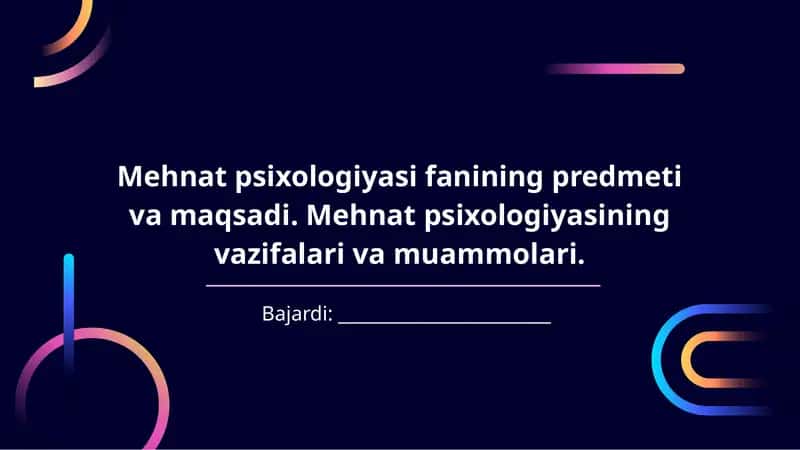 Mehnat Psixologiyasi 1