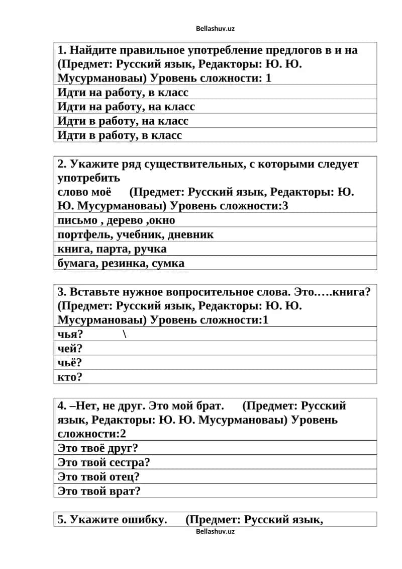 Русский язык 1