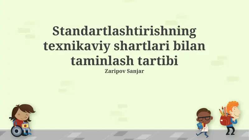 Texnik standartlashtirish shartlarini taqdim etish tartibi 1