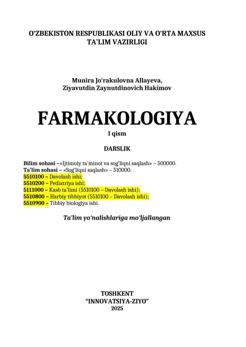 Farmakologiya Darslik 1