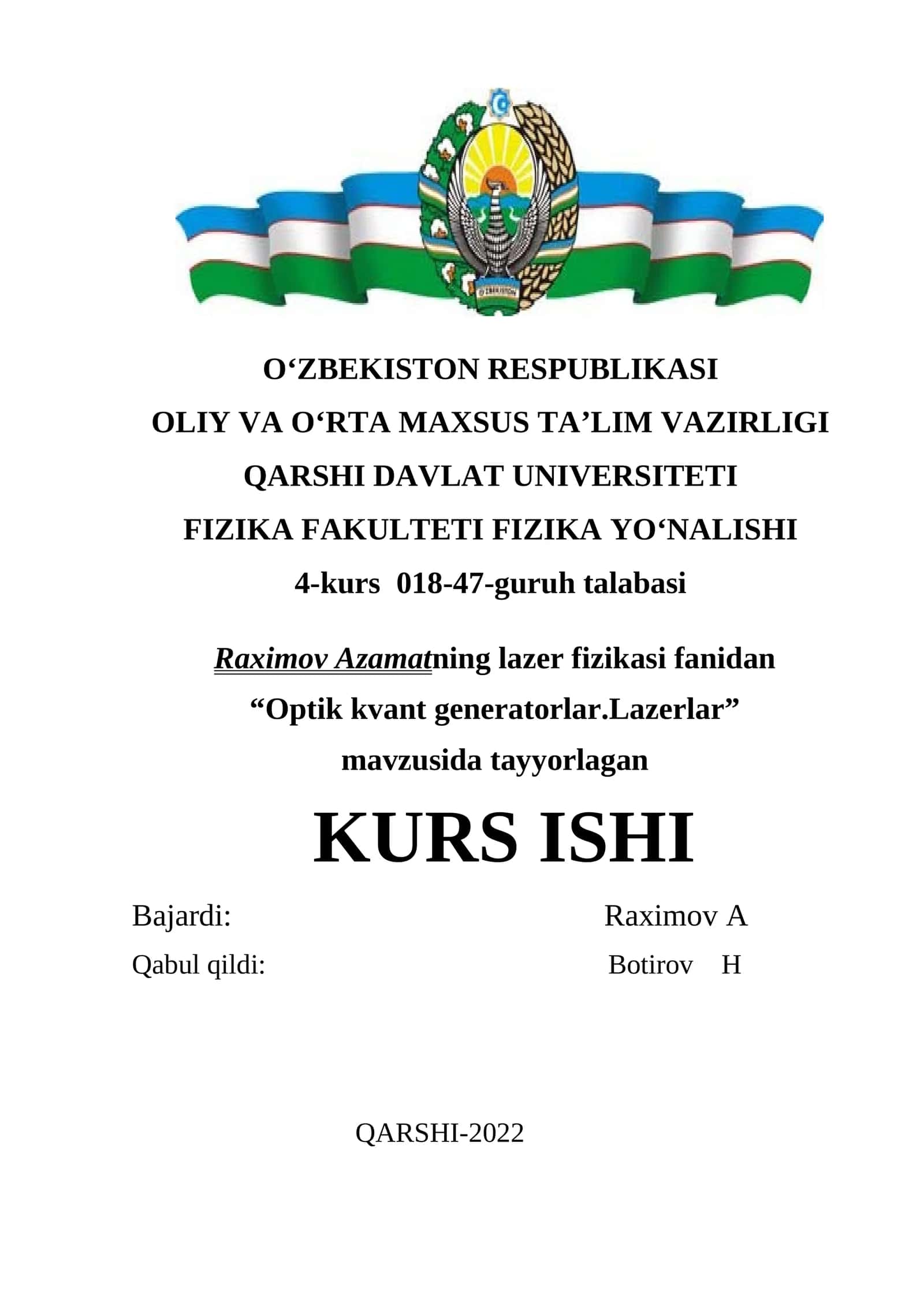 Optik kvant generatorlar.Lazerlar 1