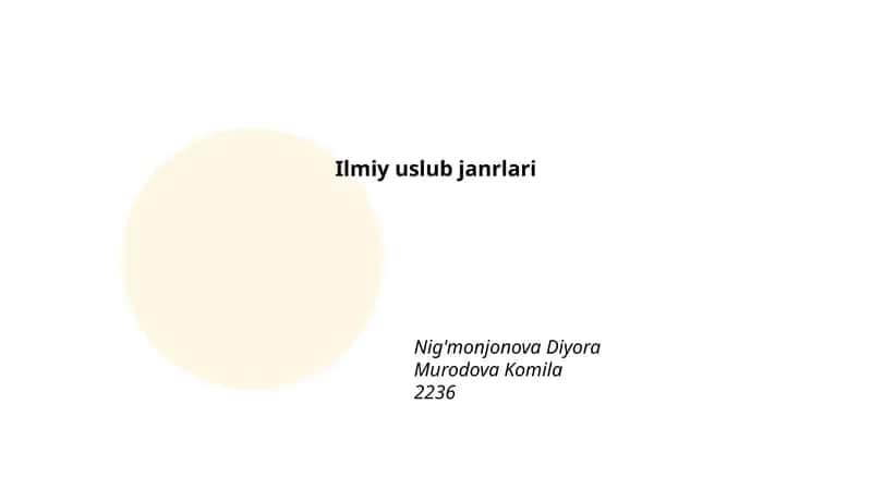 Ilmiy uslub janrlari 1