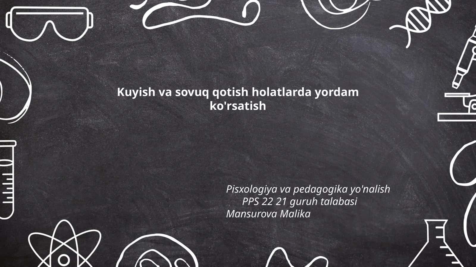 Kuyish va sovuq qotish holatlarda yordam ko'rsatish 1