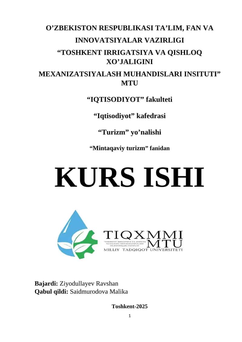 Mintaqaviy turizm resurslarini muvaffaqiyatli rivojlantirish misollari 1