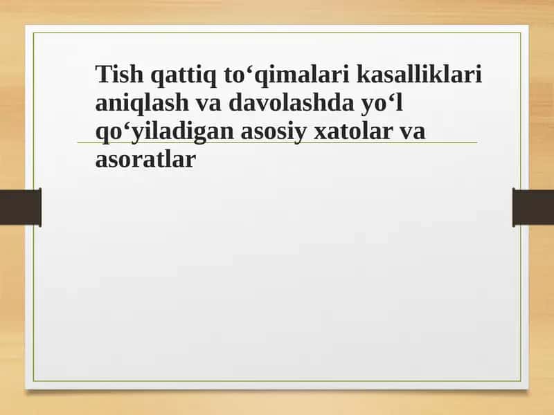 Tish kasalliklarini davolashdagi xatoliklar 1