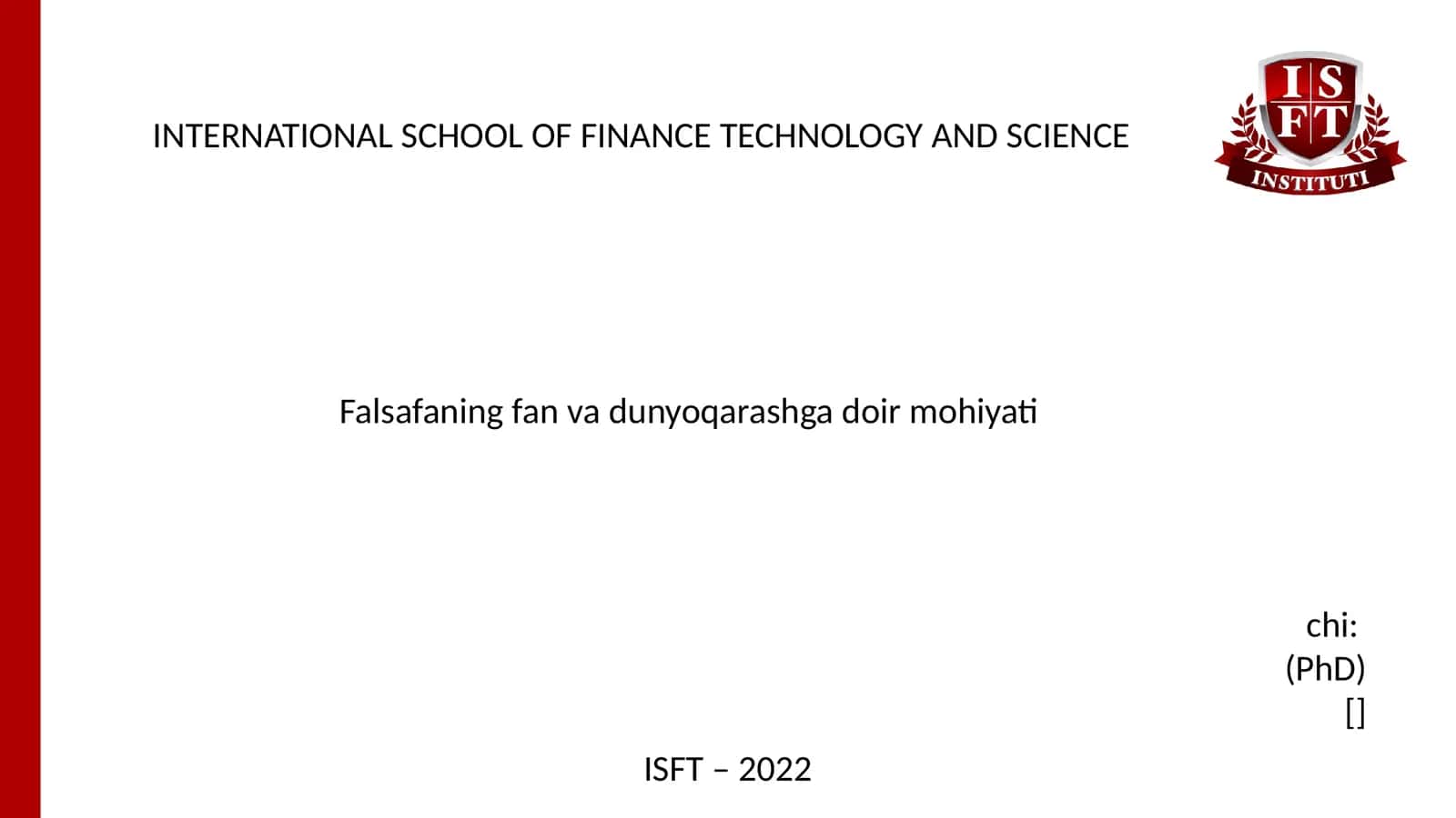 Falsafaning fan va dunyoqarashga doir mohiyati 1