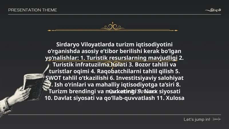 Sirdaryo Viloyatlarda turizm iqtisodiyotini o‘rganish 1