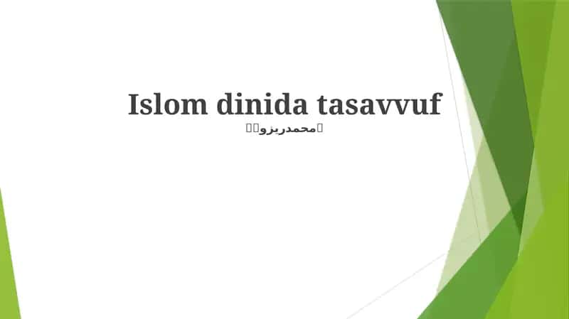 Sufiylik Yo'li 1