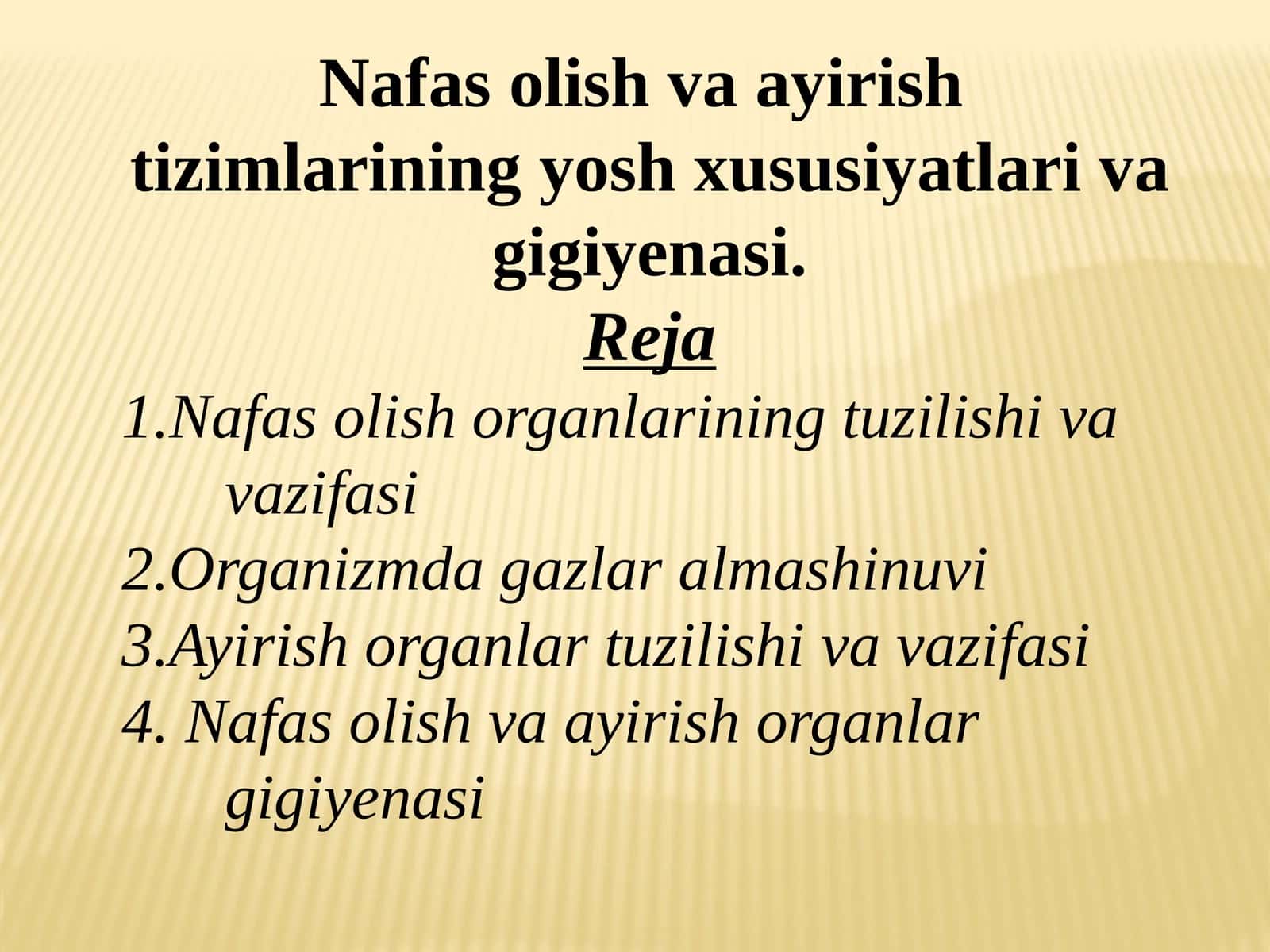 Nafasolish va ayrishtizimlarining yosh xususiyatlari va gigiyenasi 1