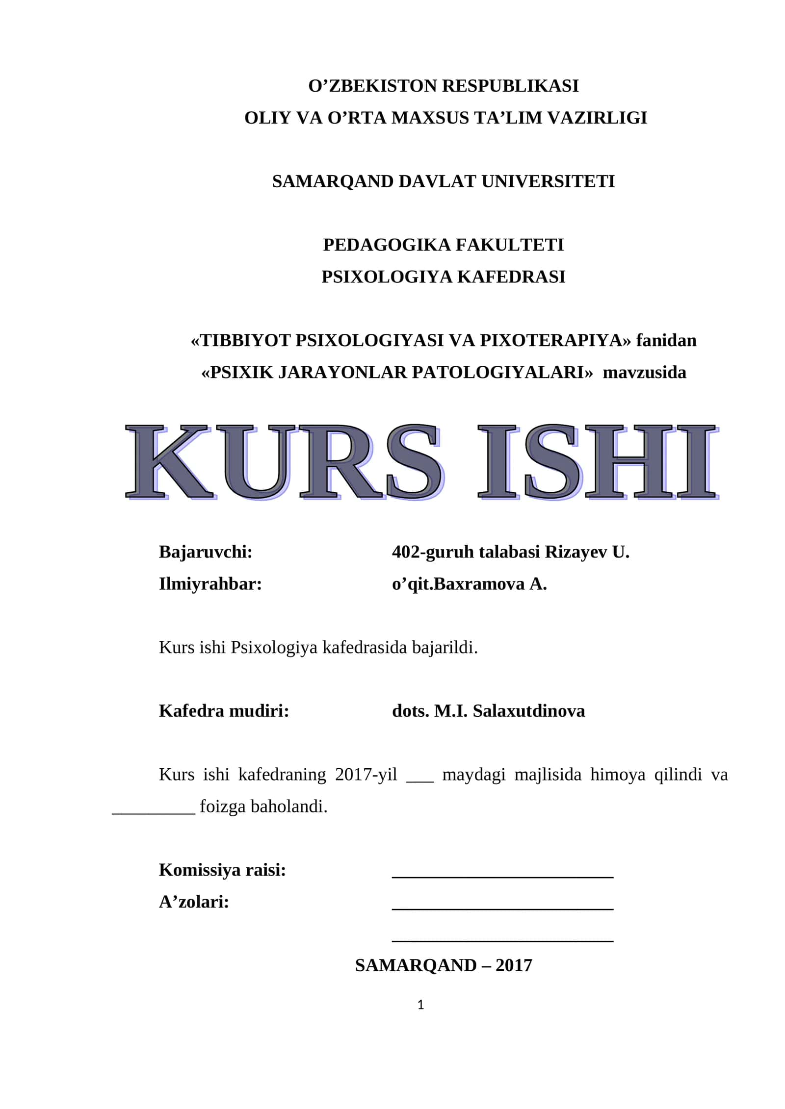 Psixik jarayonlar patologiyalari 1