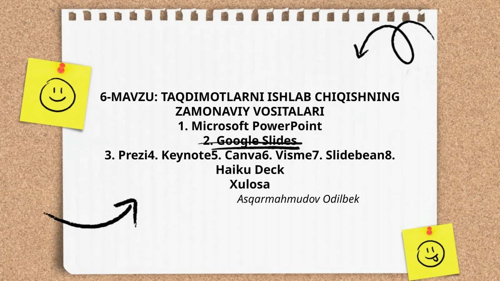 TAQDIMOTLARNI ISHLAB CHIQISHNING ZAMONAVIY VOSITALARI 1