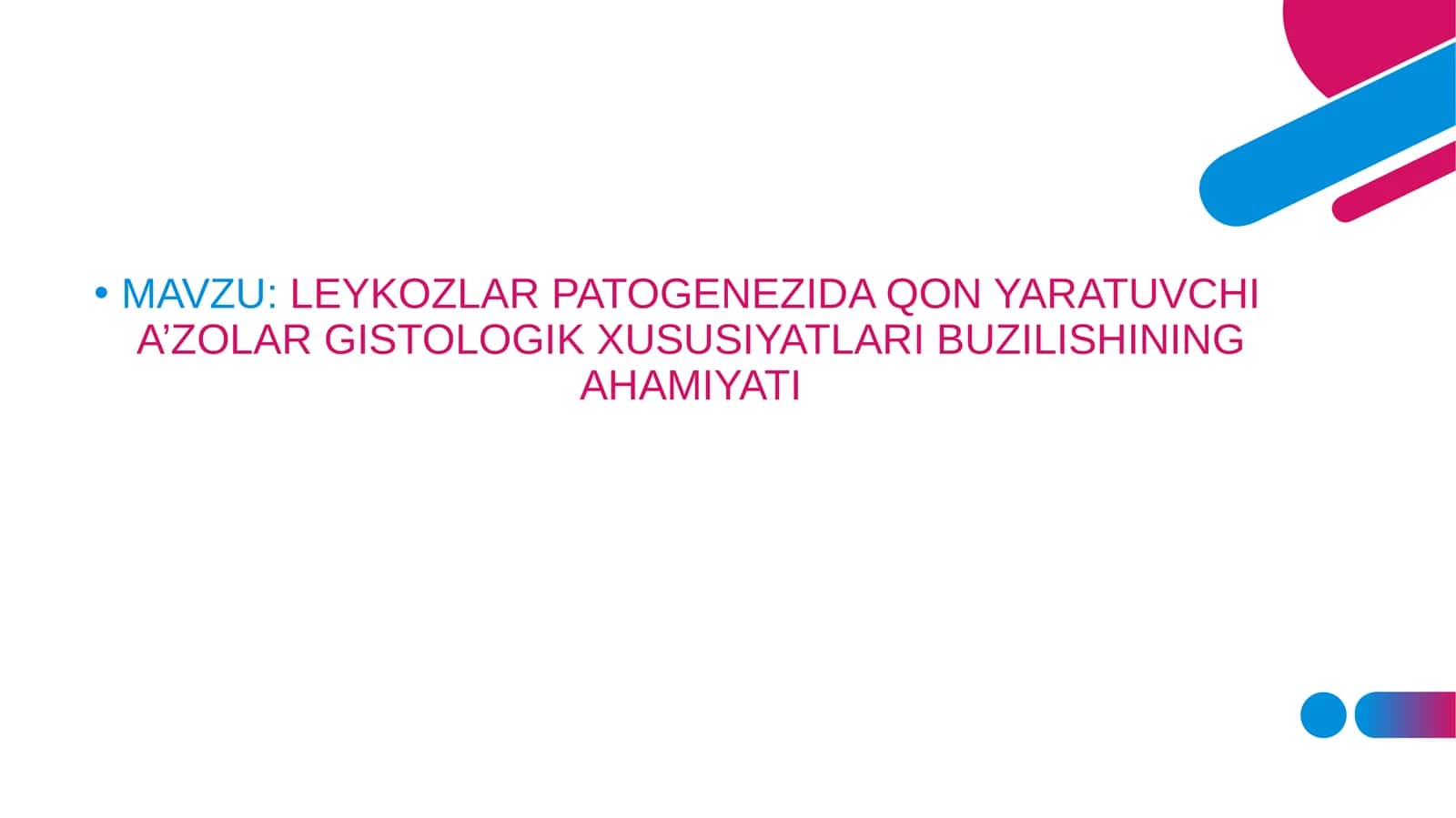 LEYKOZLAR PATOGENEZIDA QON YARATUVCHI A’ZOLAR GISTOLOGIK XUSUSIYATLARI BUZILISHINING AHAMIYATI 1