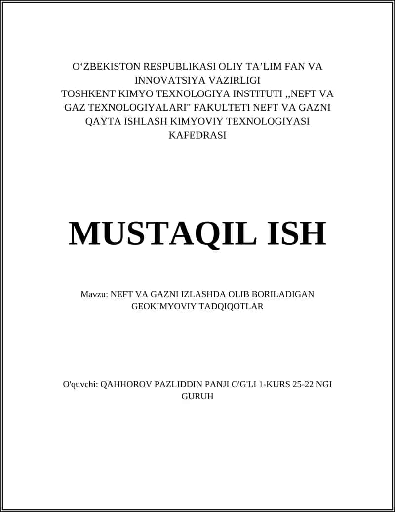 NEFT VA GAZNI IZLASHDA OLIB BORILADIGAN GEOKIMYOVIY TADQIQOTLAR 1