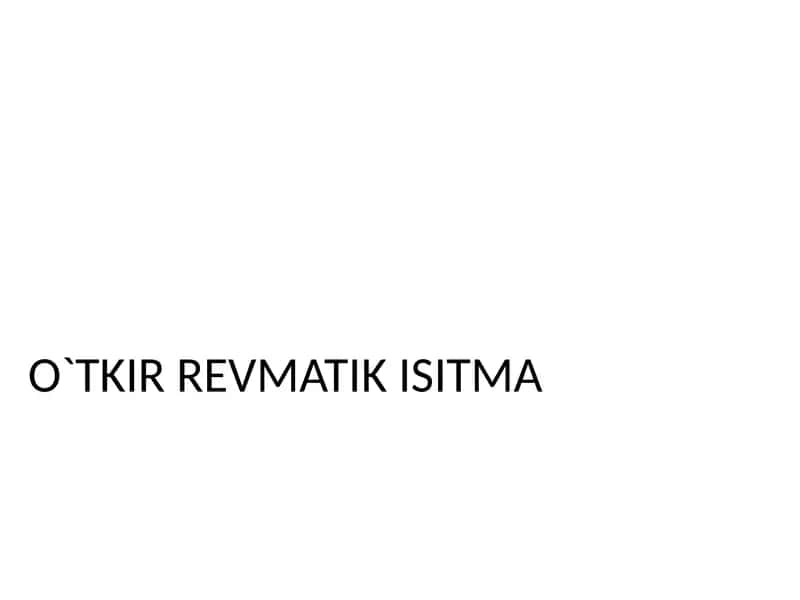 O`TKIR REVMATIK ISITMA 1