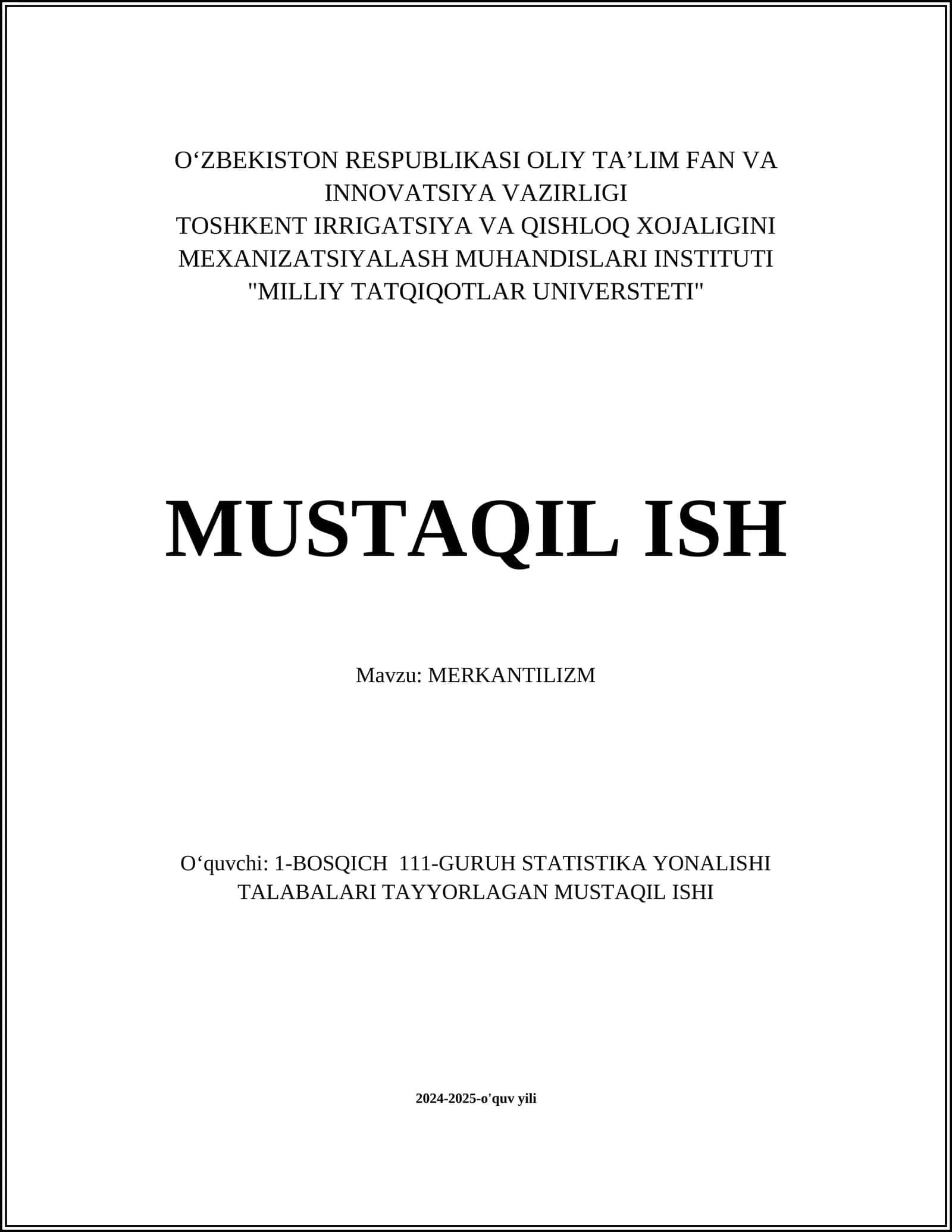 MERKANTILIZM 1