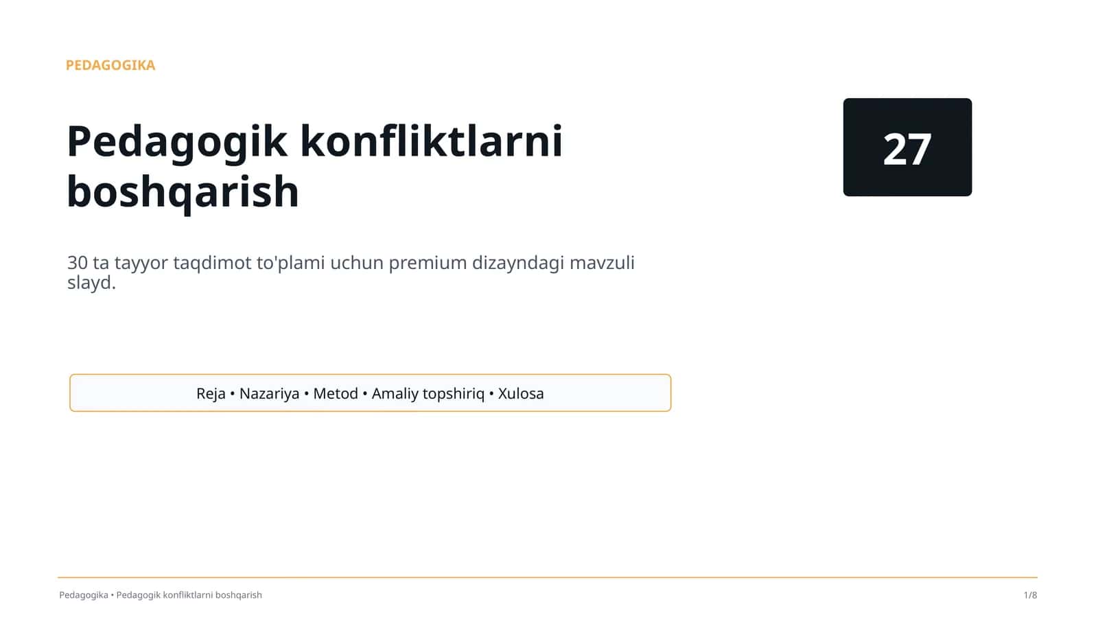 Pedagogik konfliktlarni boshqarish 1