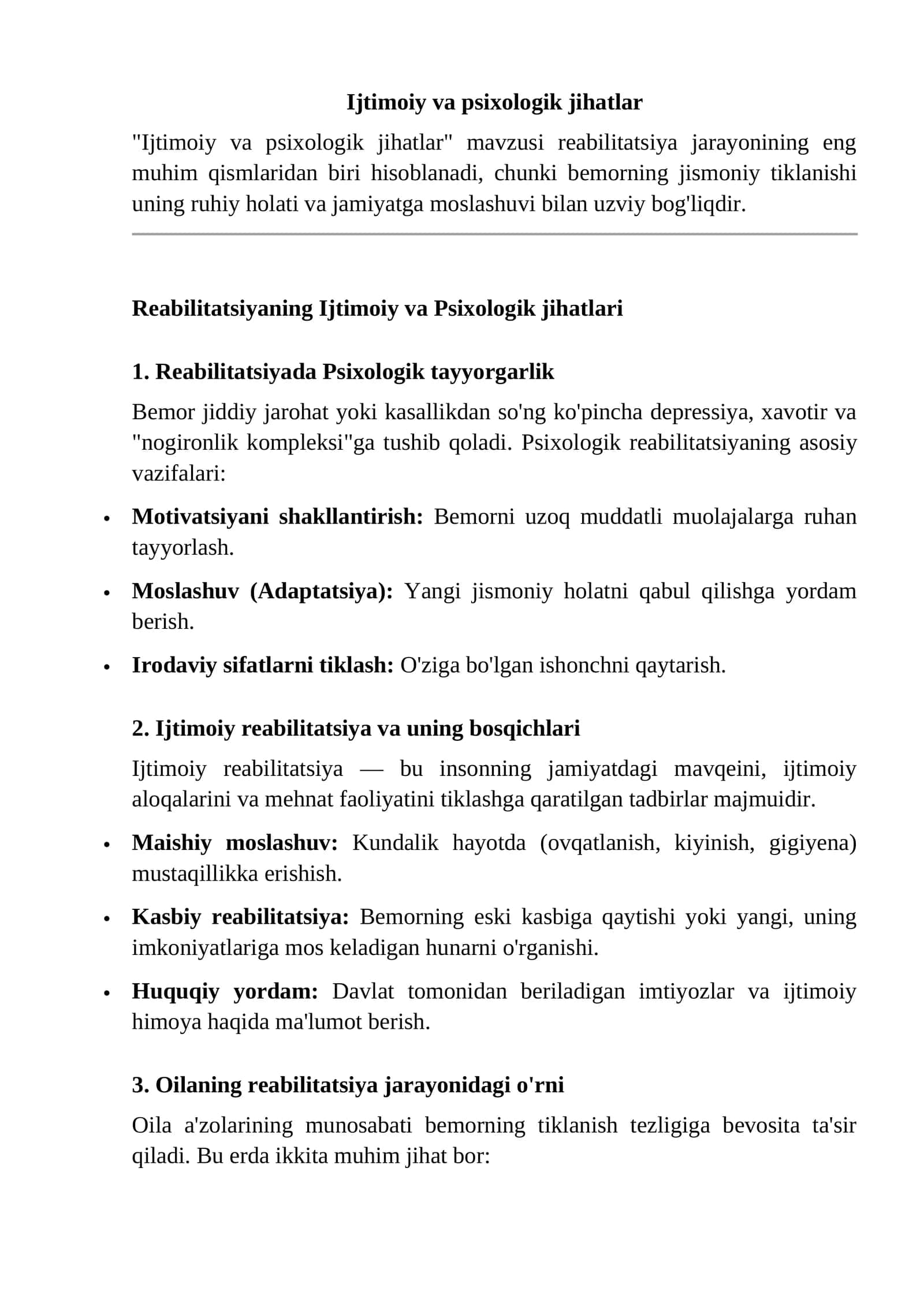 Ijtimoiy va psixologik jihatlar 1