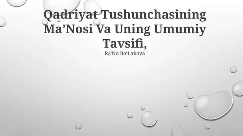Qadriyat Tushunchasining Ma’Nosi Va Uning Umumiy Tavsifi 1