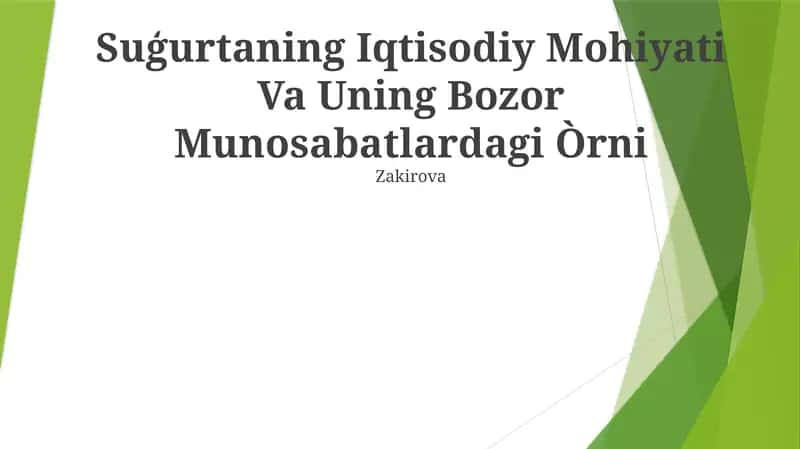 Suģurtaning Iqtisodiy Mohiyati Va Uning Bozor Munosabatlardagi Òrni 1