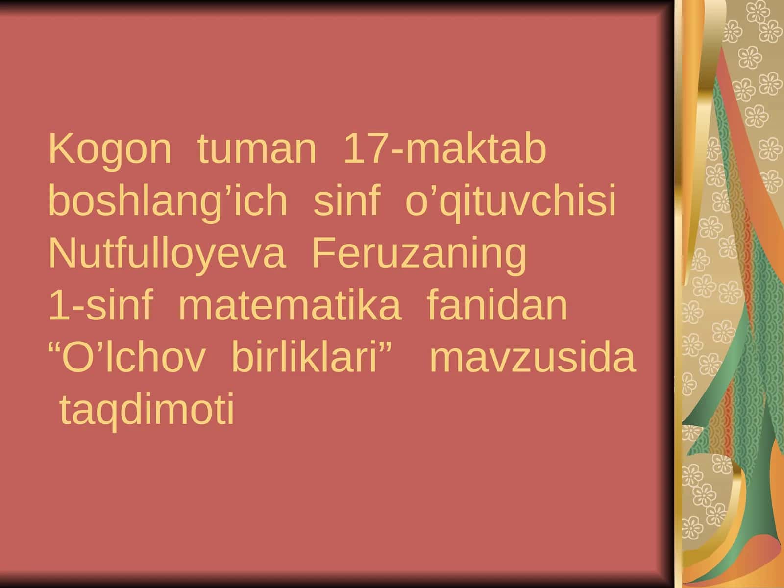 O’lchov birliklari 1