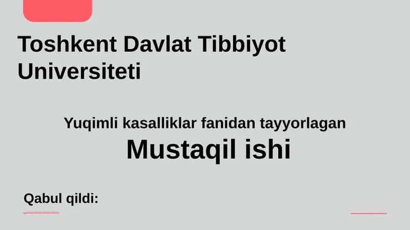Atipik pnevmoniya. Infeksiyaga bog'liq bo'lmagan diareyalar (enteritlar, ichak disbakteriozia ichakli zambura shikastlanishi, fermentopatiyalar) 1