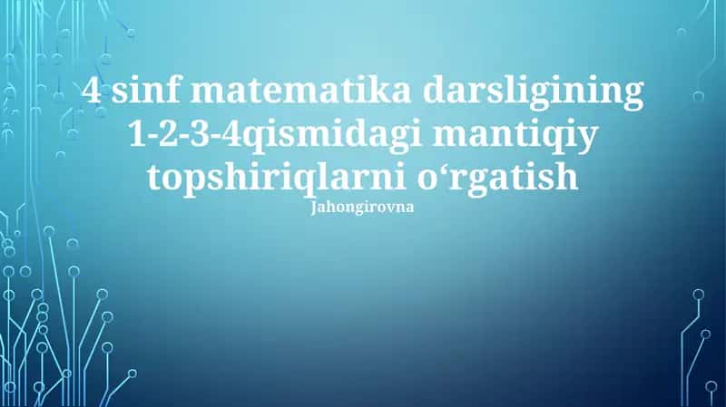4 sinf matematika darsligi 1
