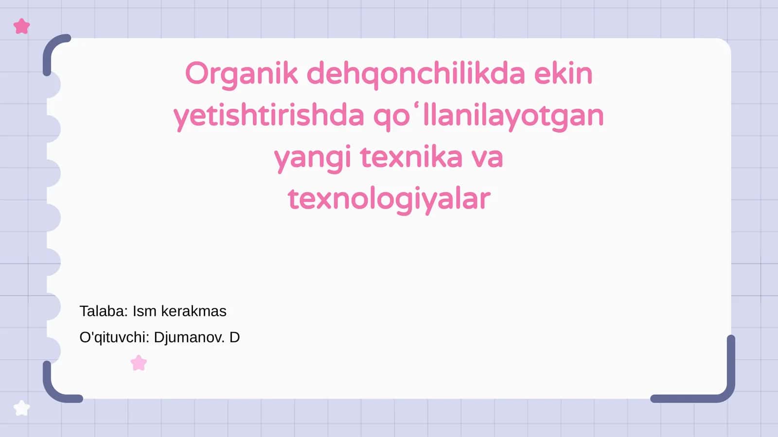 Organik dehqonchilikda ekin yetishtirish texnologiyalari 1