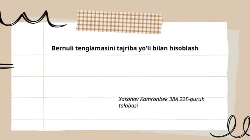 Bernulli tenglamasi 1