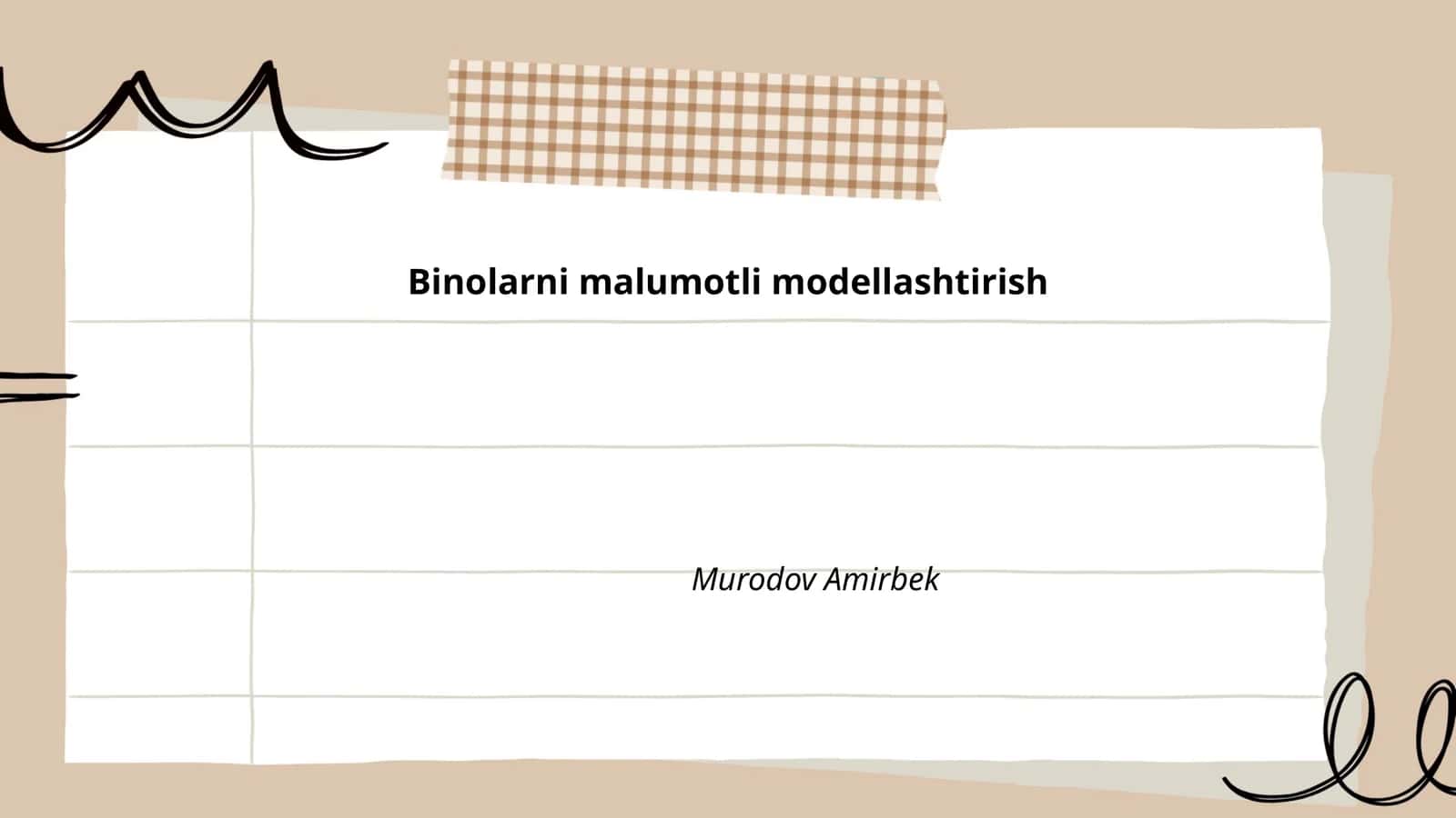 Binolarni malumotli modellashtirish 1