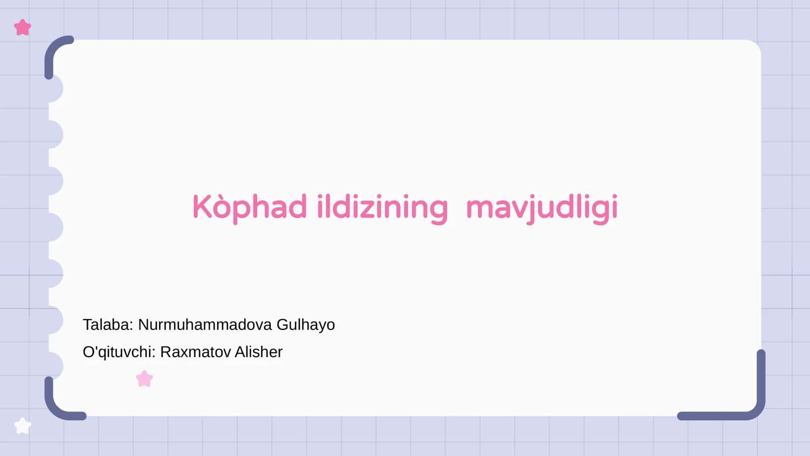 Kòphad ildizining mavjudligi 1