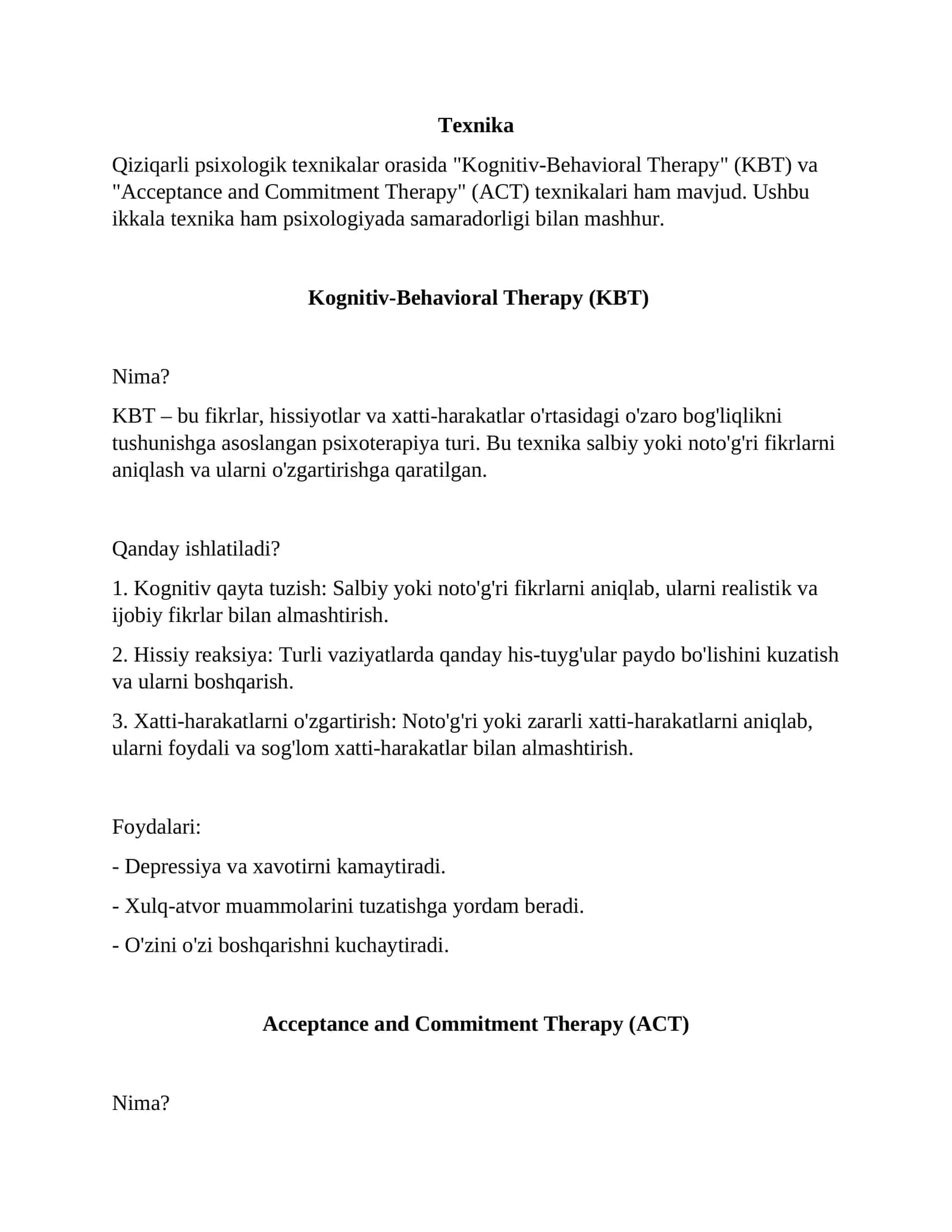 Texnika 1