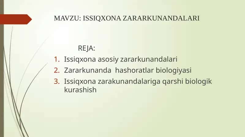 Issiqxona zararkunandalari 1