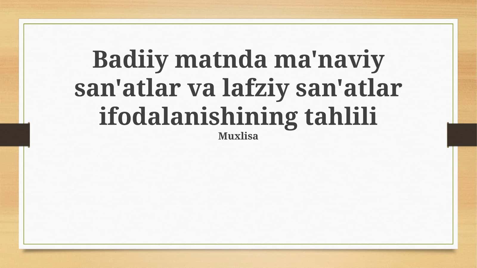 Ma'naviy va Og'zaki San'at: Asosiy Tushunchalar 1