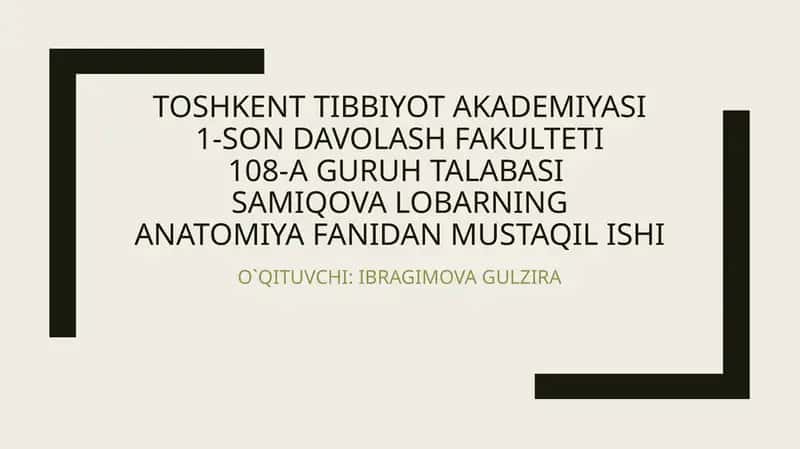 ANATOMIYA FANIDAN MUSTAQIL ISHI 1