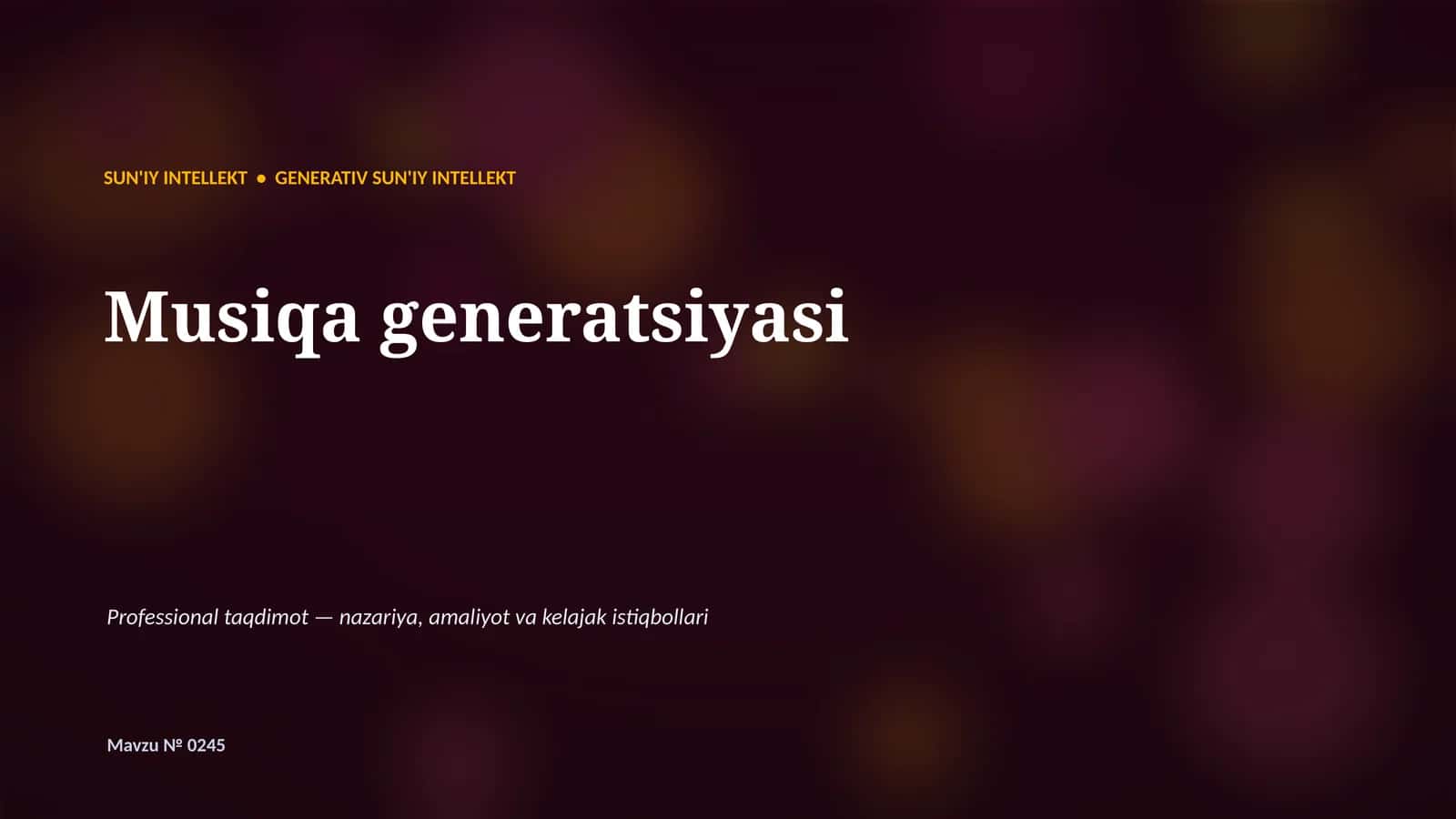 Musiqa generatsiyasi 1