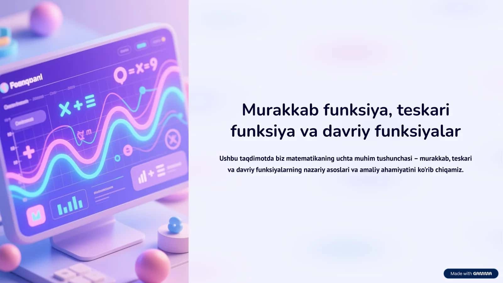 Murakkab funksiya, teskari funksiya va davriy funksiyalar 1