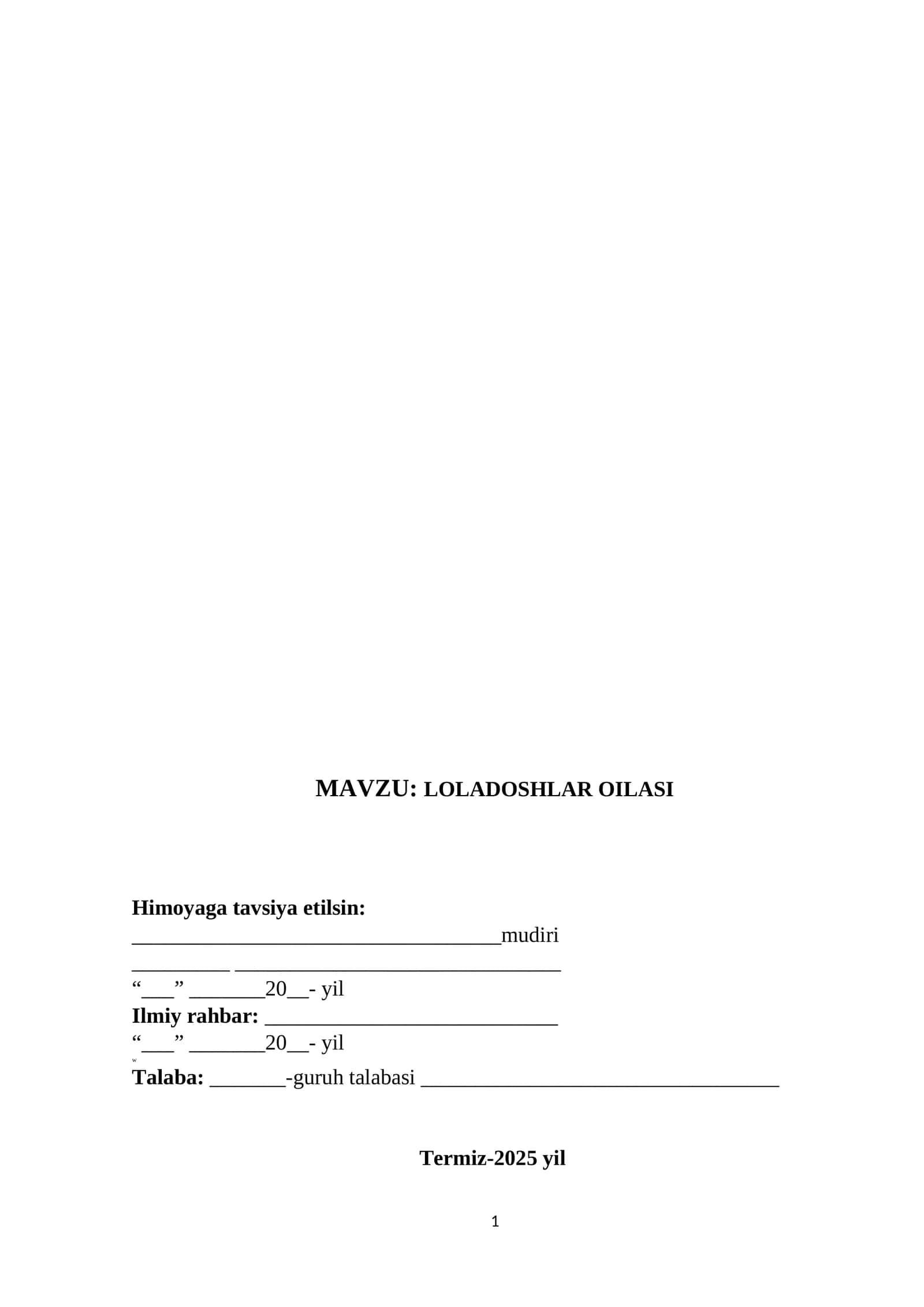 LOLADOSHLAR OILASI 1