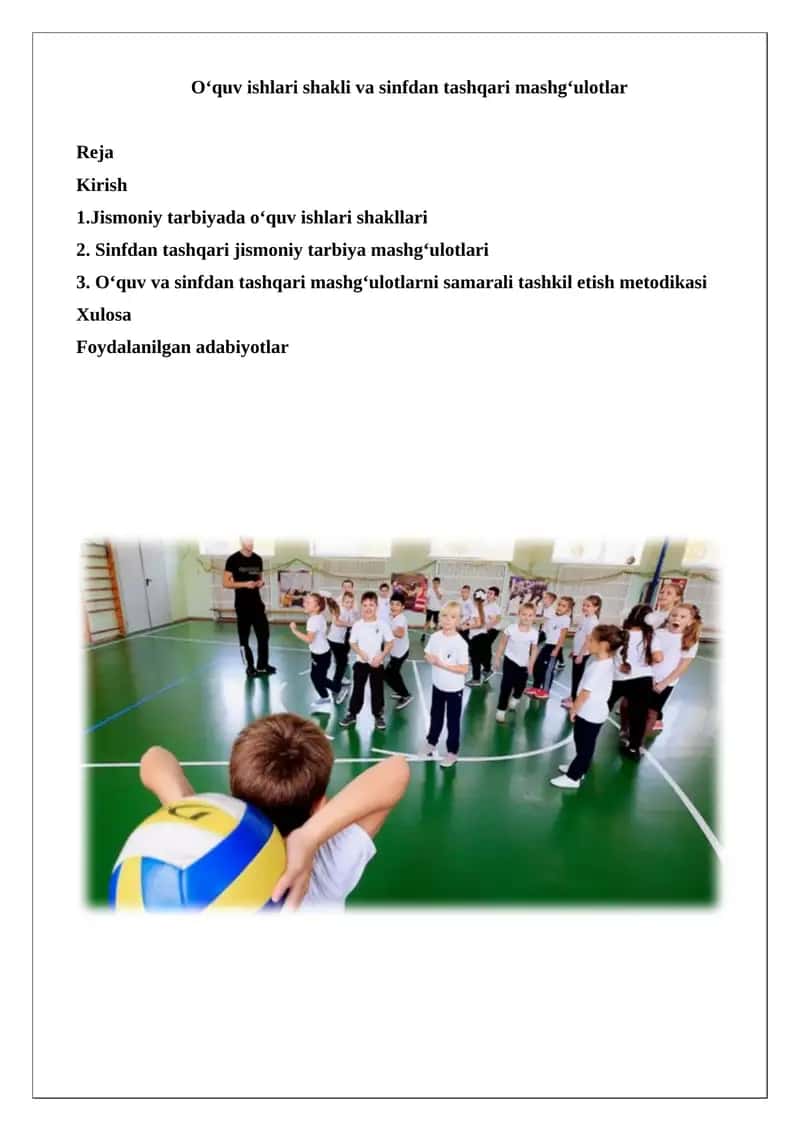 O‘quv va Sinfdan Tashqari Mashg‘ulotlarni Samarali Tashkil Etish Metodikasi 1