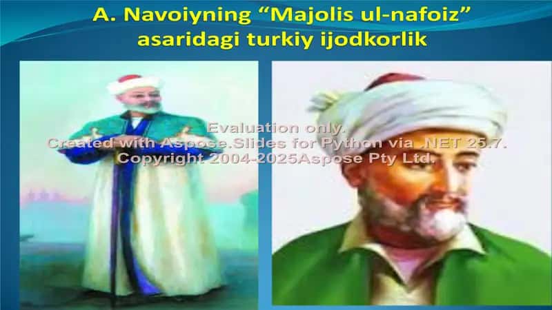 A. Navoiyning “Majolis ul-nafoiz” asaridagi turkiy ijodkorlik 1