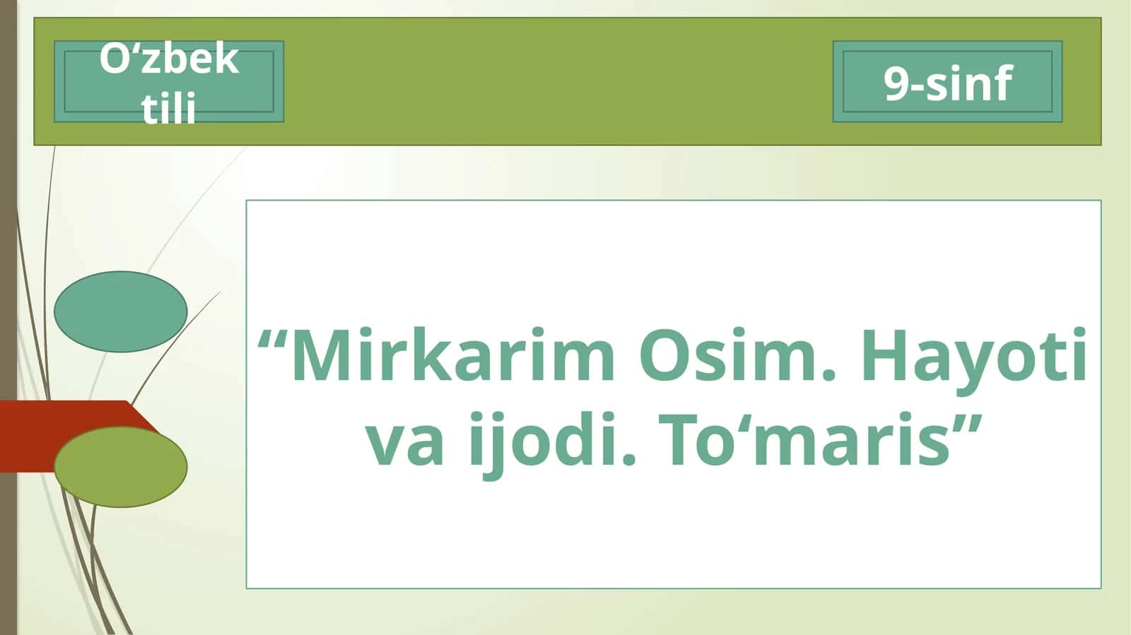 MirkarimOsim. Hayotivaijodi. To‘maris - 1-DARS 1