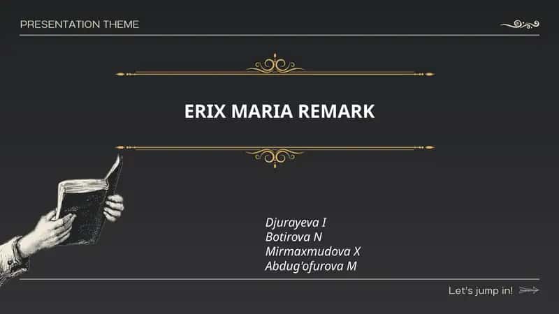 ERIX MARIA REMARKning hayoti va ijodiy yo'li 1