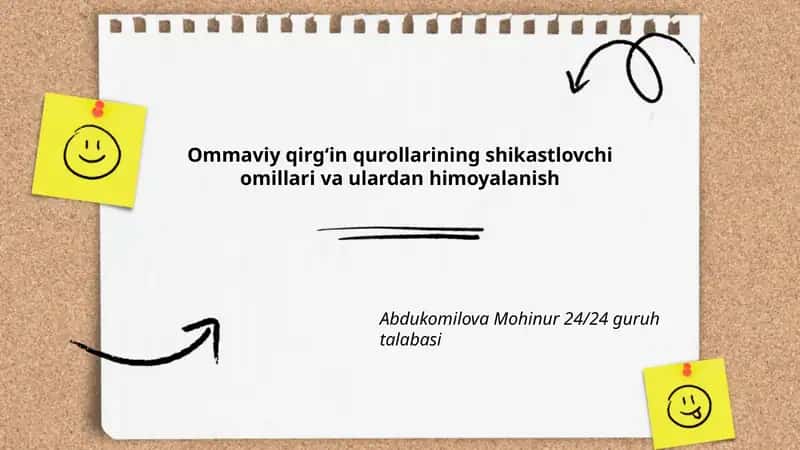 Ommaviy qirgʻin qurollarining shikastlovchi omillari va ulardan himoyalanish 1