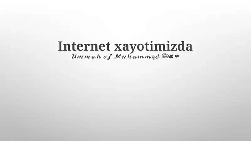 Internet xayotimizda 1