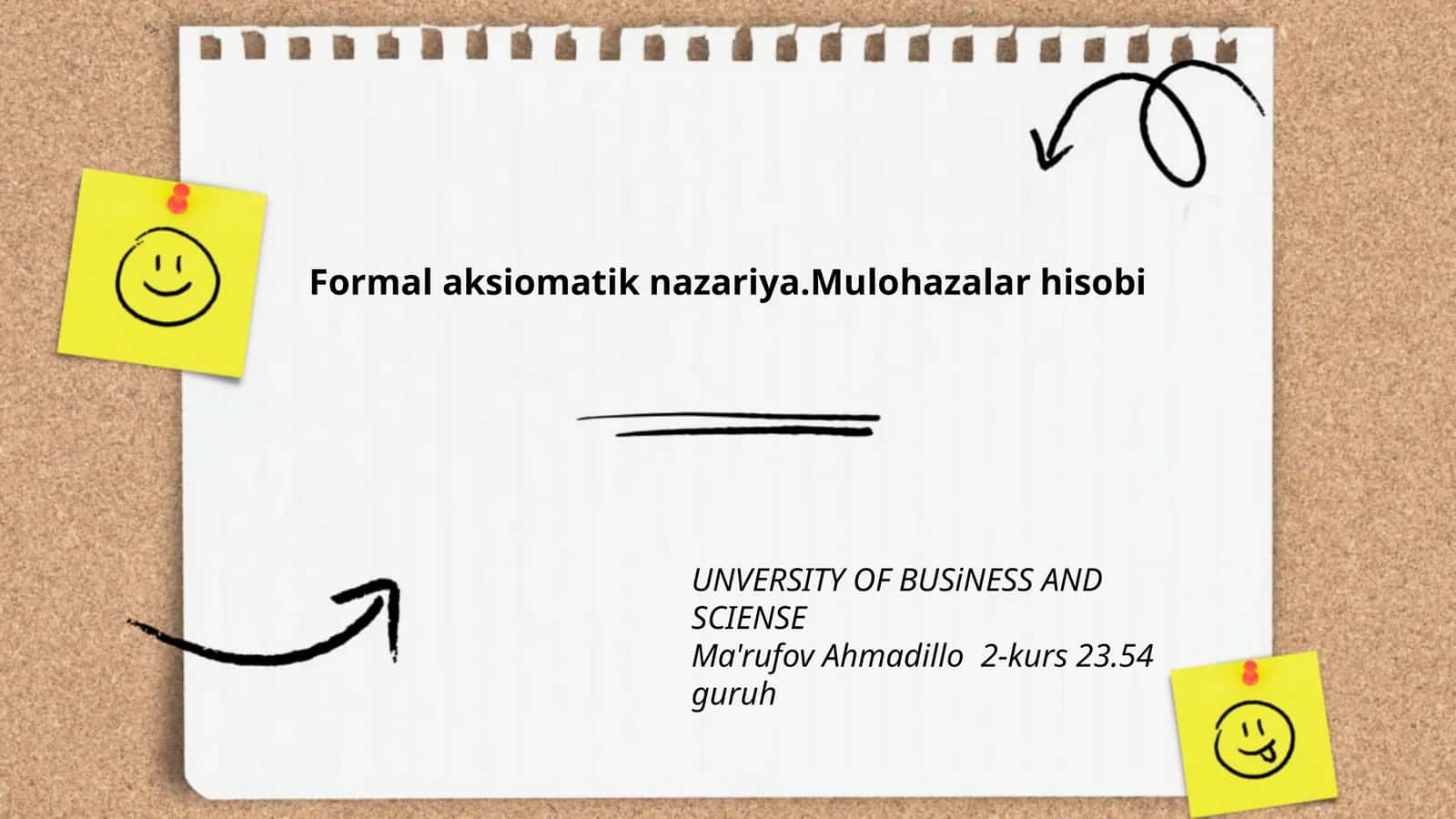 Formal aksiomatik nazariya.Mulohazalar hisobi 1