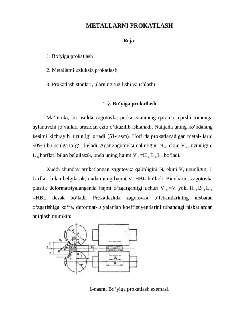 Metallarni prokatlash 1